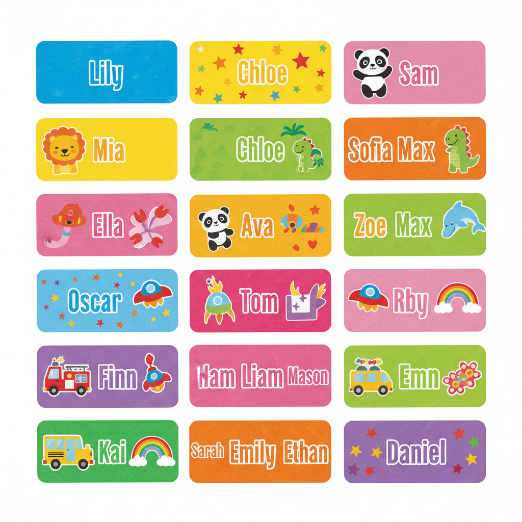 Waterproof Name Stickers 30 pcs