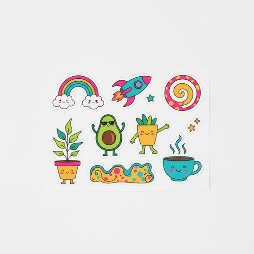 Die-Cut Sticker Sheet A5